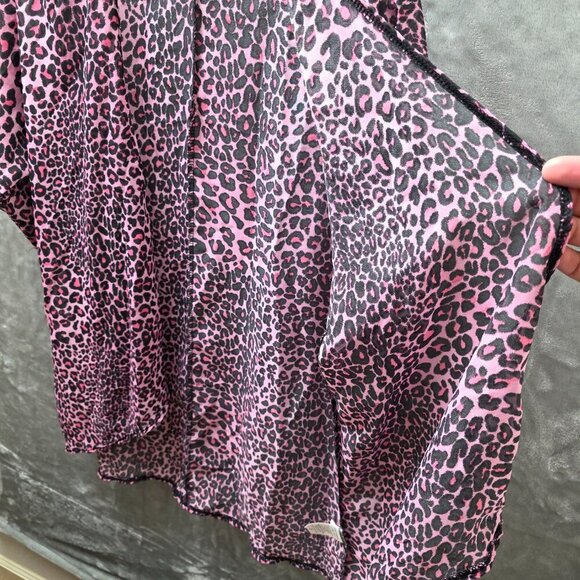 LuLaRoe Sheer Pink Cheetah Print Kimono Cardigan – Size 3 - Picture 6 of 11